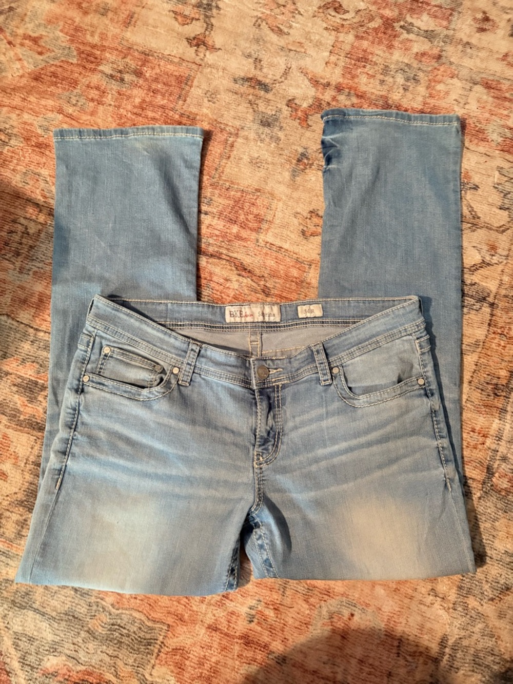 BKE Light Blue Women's Stretch Bootcut Jeans